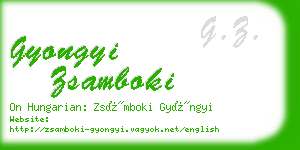 gyongyi zsamboki business card